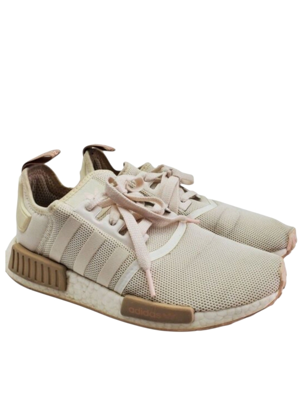 Adidas NMD R1 Boost Athletic Shoes Womens 8 Chaulk White Beige Lace Up Casual